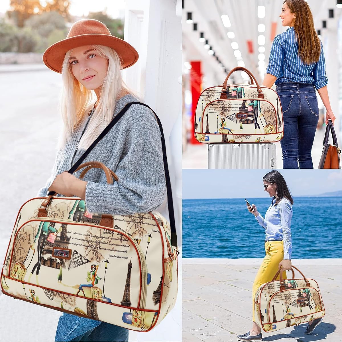 PALAY Duffle Bags Travel Bags for Women PU Waterproof Large Travel Duffel Bag Carry on Shoulder Bag with Shoulder Strap Carry On Bag for Trip PALAY Duffle Bags Travel Bags for Women PU Waterproof Large Travel Duffel Bag Carry on Shoulder Bag with Shoulder Strap Carry On Bag for Trip